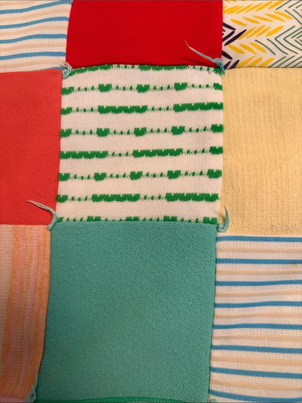 Vintage Colorful Patchwork Cotton Quilt - Multicolor Squares